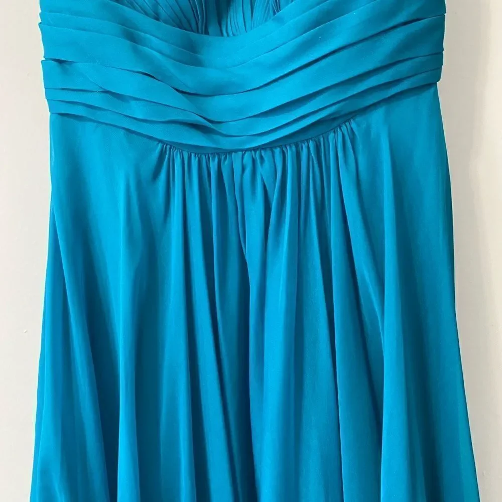 La Femme Dark Turquoise Prom Maxi Dress